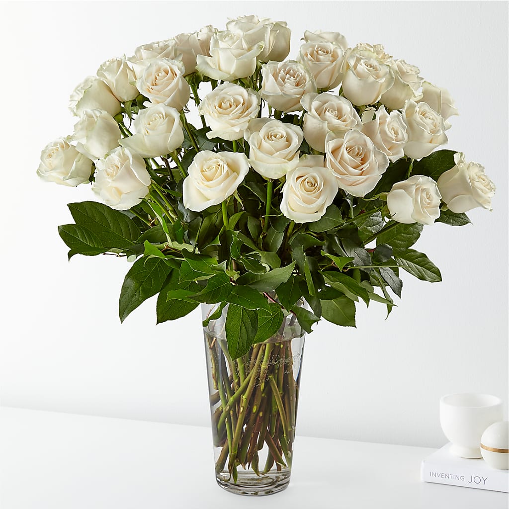 Long Stem White Rose Bouquet – ALWAYS & FOREVER FLORAL, Delbarton WV