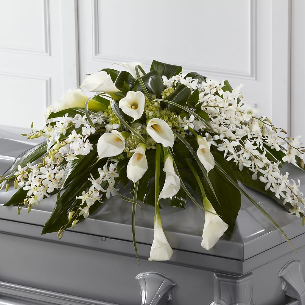 Angel Wings Casket Spray – ALWAYS & FOREVER FLORAL, Delbarton WV