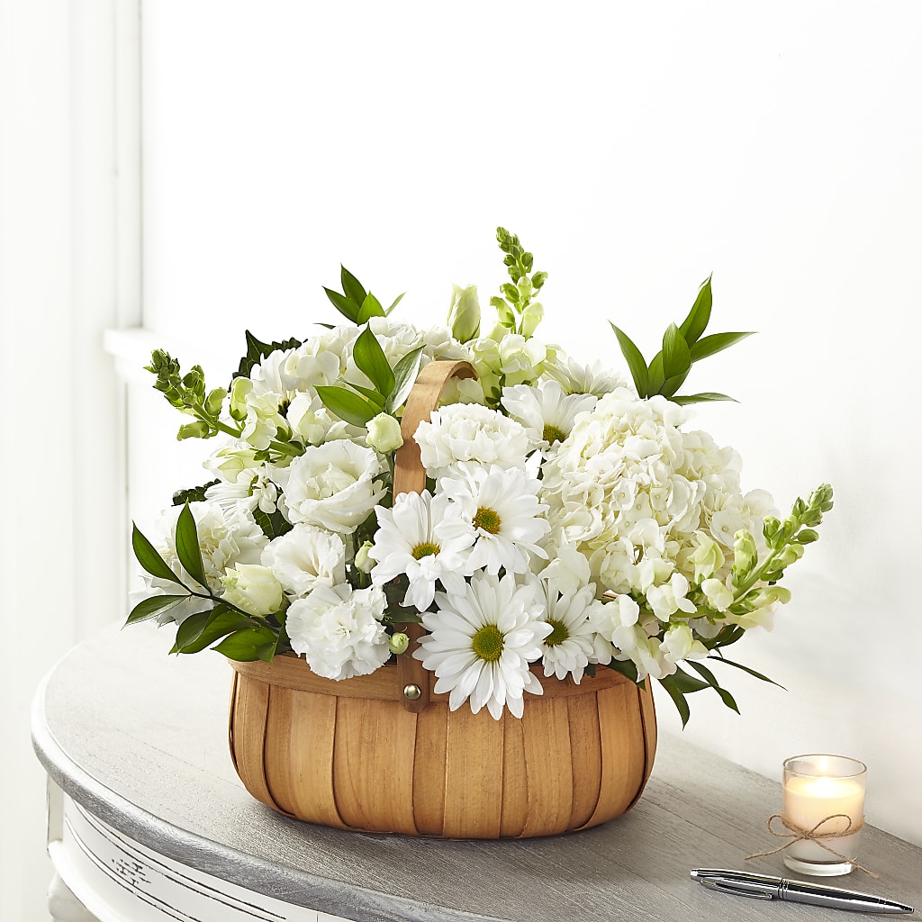 Pure Ivory Basket – ALWAYS & FOREVER FLORAL, Delbarton WV