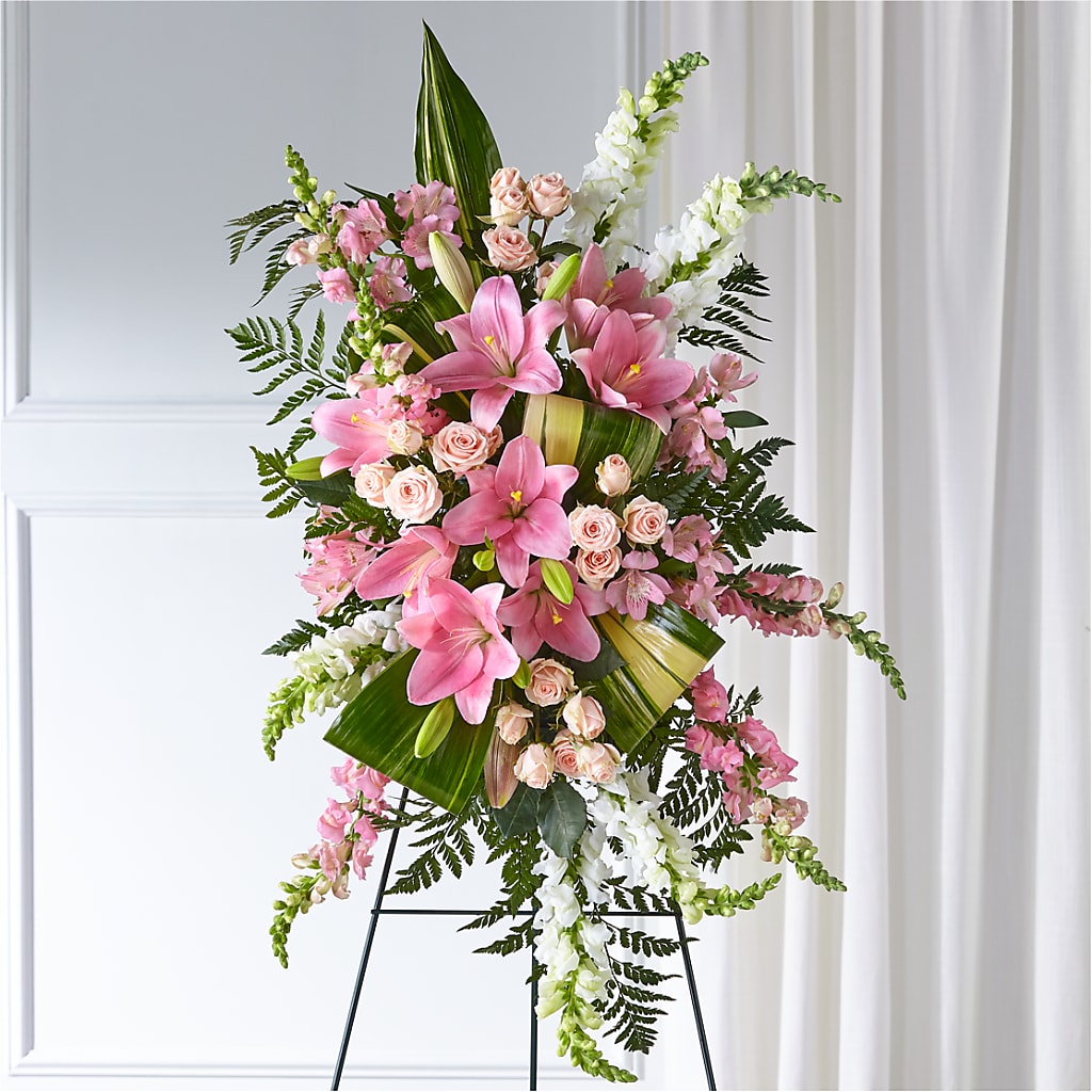 Elegant Embrace Standing Spray – ALWAYS & FOREVER FLORAL, Delbarton WV