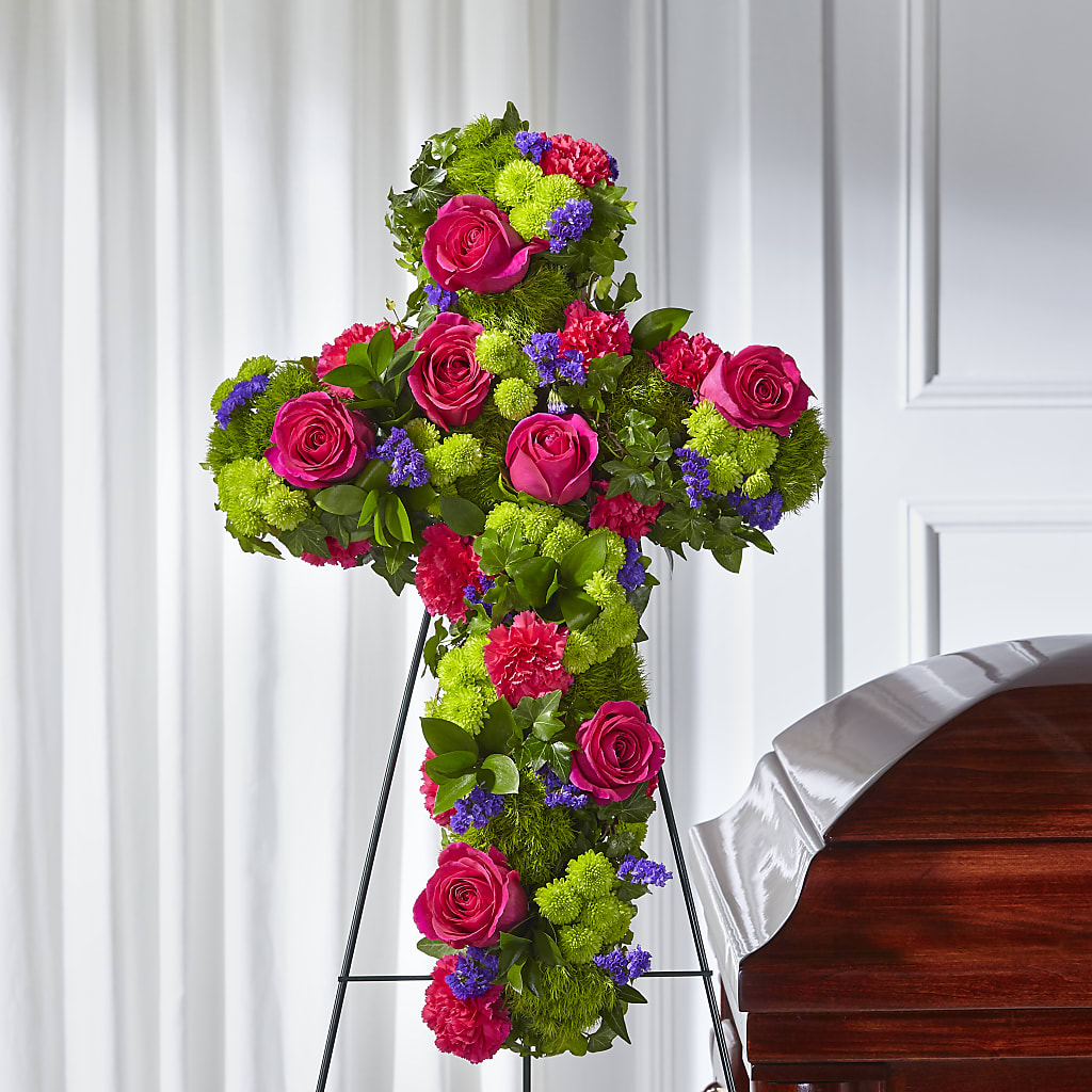 Tribute Rose Floral Cross – ALWAYS & FOREVER FLORAL, Delbarton WV