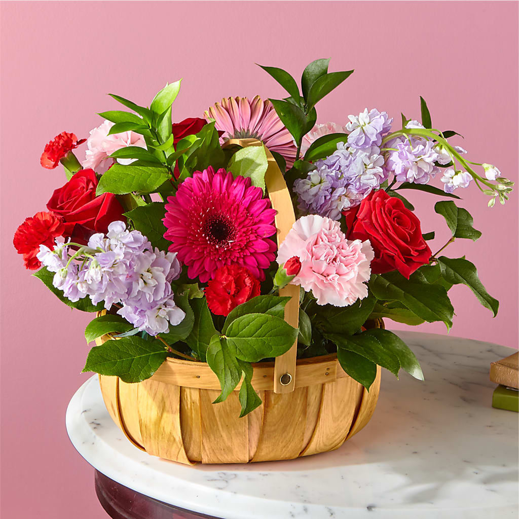 Pink Picnic Basket – ALWAYS & FOREVER FLORAL, Delbarton WV