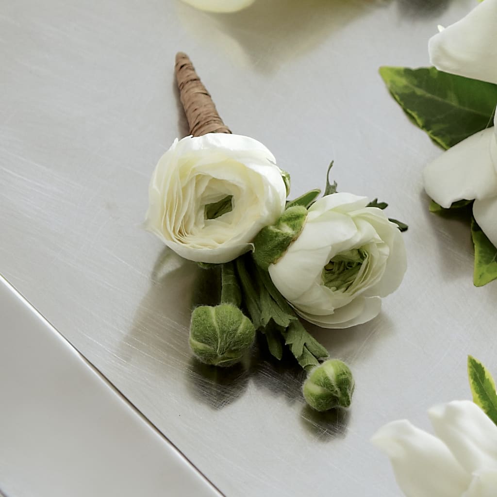 White Ranunculus Boutonniere – ALWAYS & FOREVER FLORAL, Delbarton WV