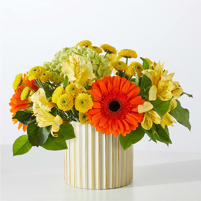 Autumn Sunshine Bouquet with Ivory Vase – ALWAYS & FOREVER FLORAL, Delbarton WV