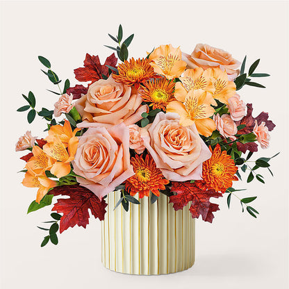 Spiced Latte Bouquet with Ivory Vase – ALWAYS & FOREVER FLORAL, Delbarton WV