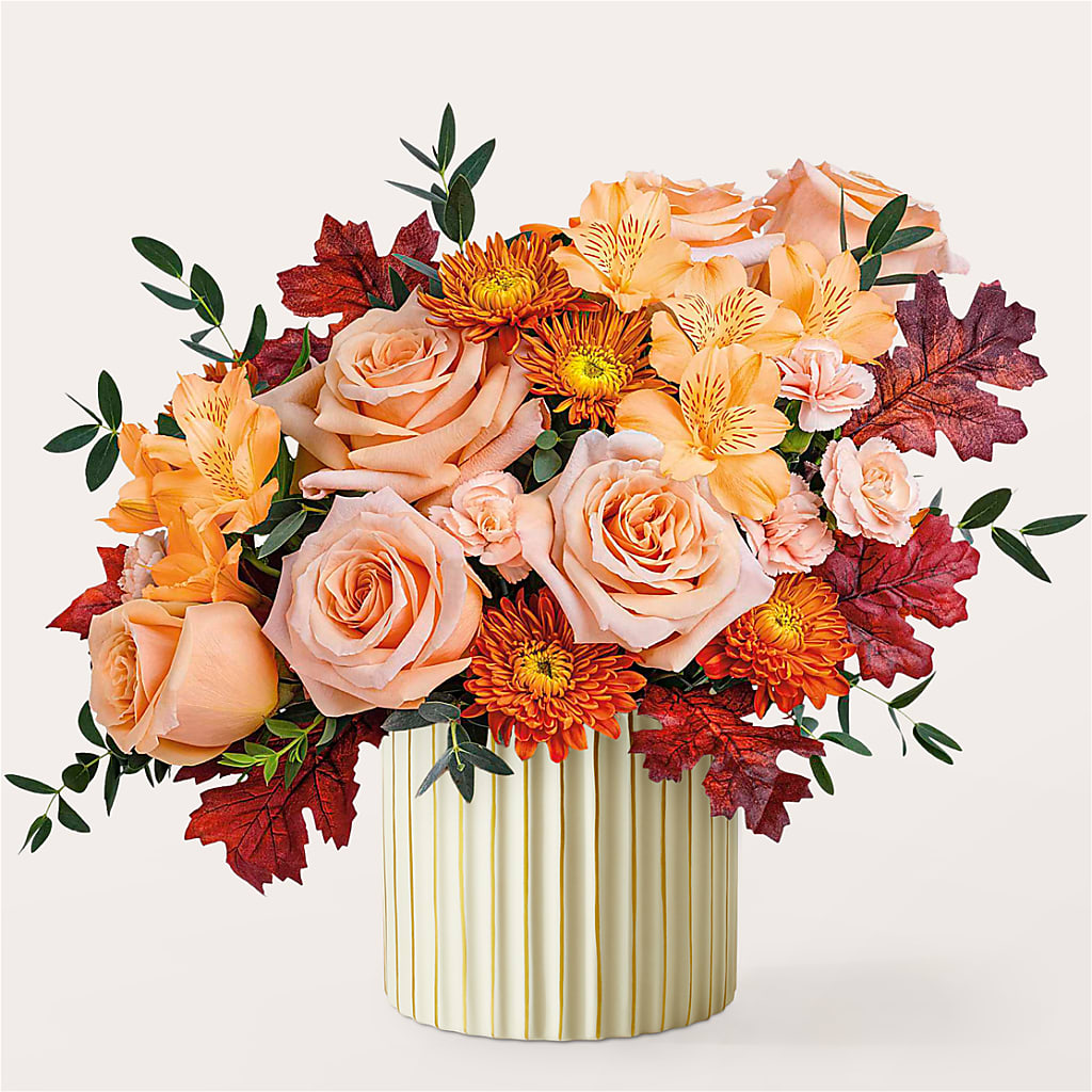 Spiced Latte Bouquet with Ivory Vase – ALWAYS & FOREVER FLORAL, Delbarton WV