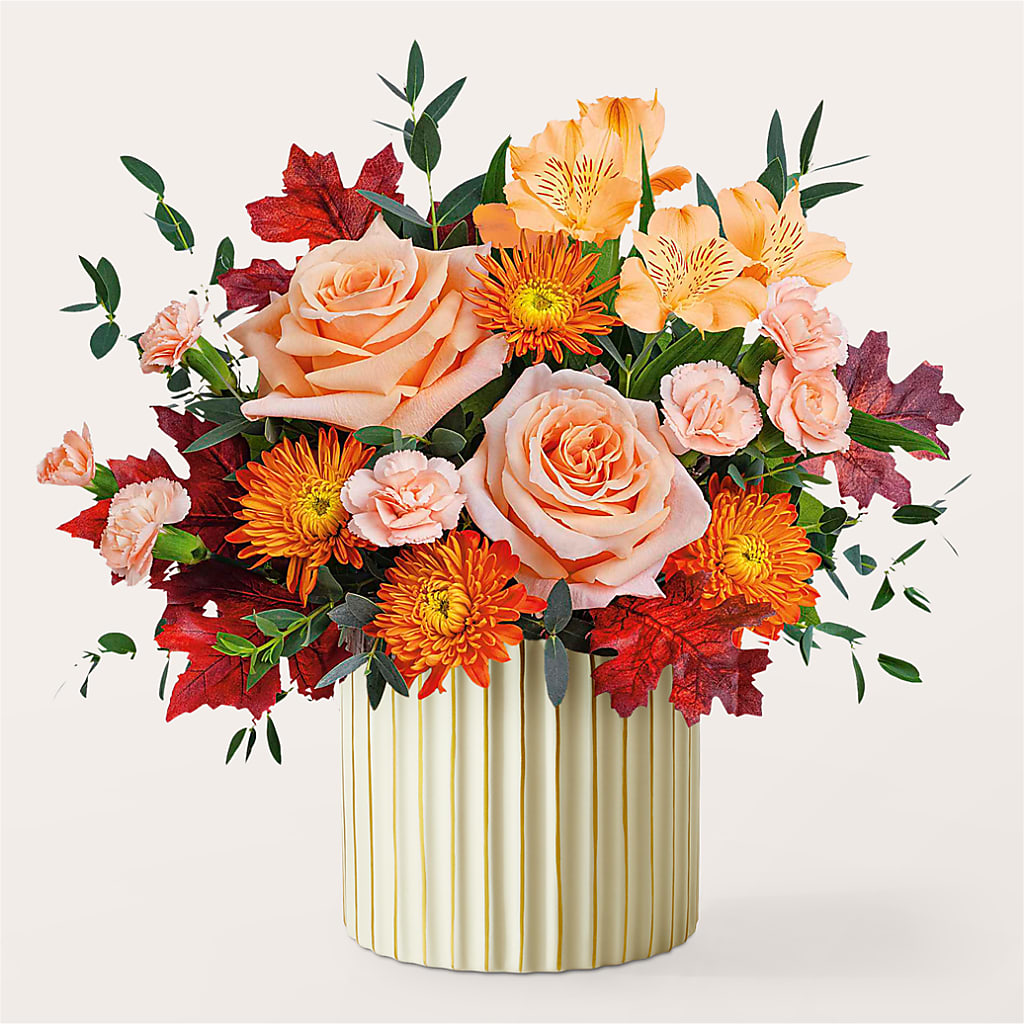 Spiced Latte Bouquet with Ivory Vase – ALWAYS & FOREVER FLORAL, Delbarton WV