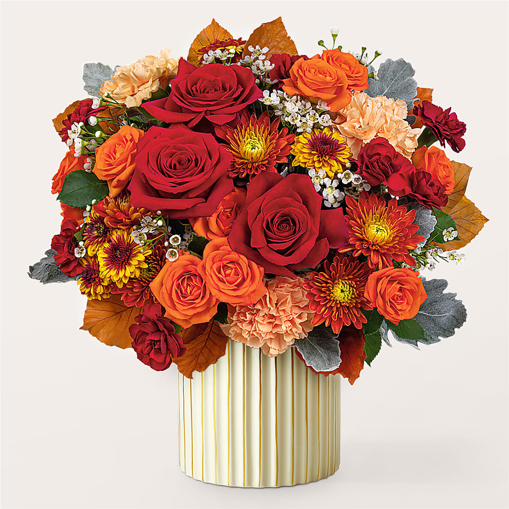 Merlot Bouquet with Ivory Vase – ALWAYS & FOREVER FLORAL, Delbarton WV