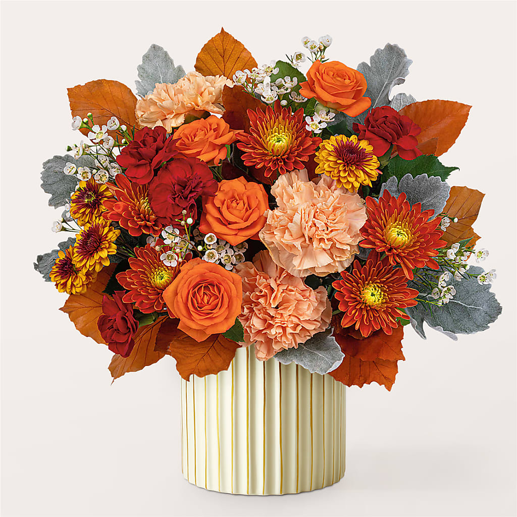 Merlot Bouquet with Ivory Vase – ALWAYS & FOREVER FLORAL, Delbarton WV
