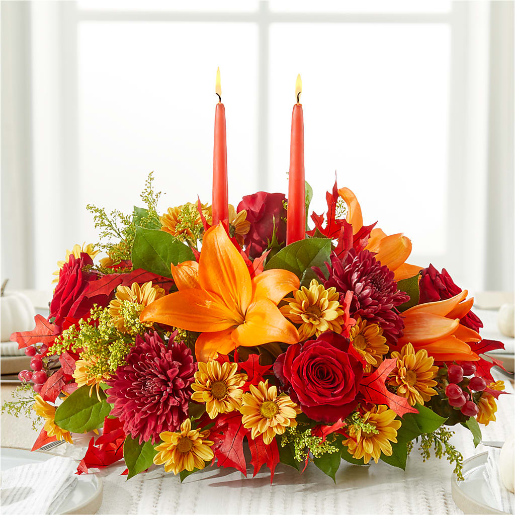 Autumn's Embrace Centerpiece – ALWAYS & FOREVER FLORAL, Delbarton WV