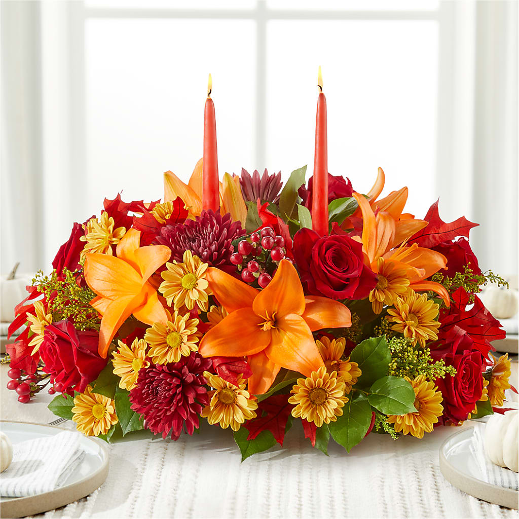Autumn's Embrace Centerpiece – ALWAYS & FOREVER FLORAL, Delbarton WV